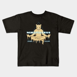 meditation cougar Kids T-Shirt